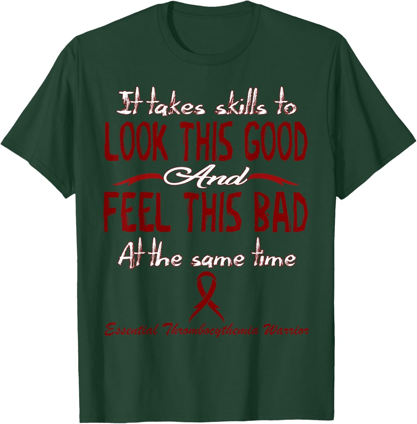 Essential Thrombocythemia Awareness - Adults - Black - Small - Modern - Letter Print - Short Sleeve - Classic Fit - Cotton Blend - Awareness T-Shirt - T-Shirt | Forest
