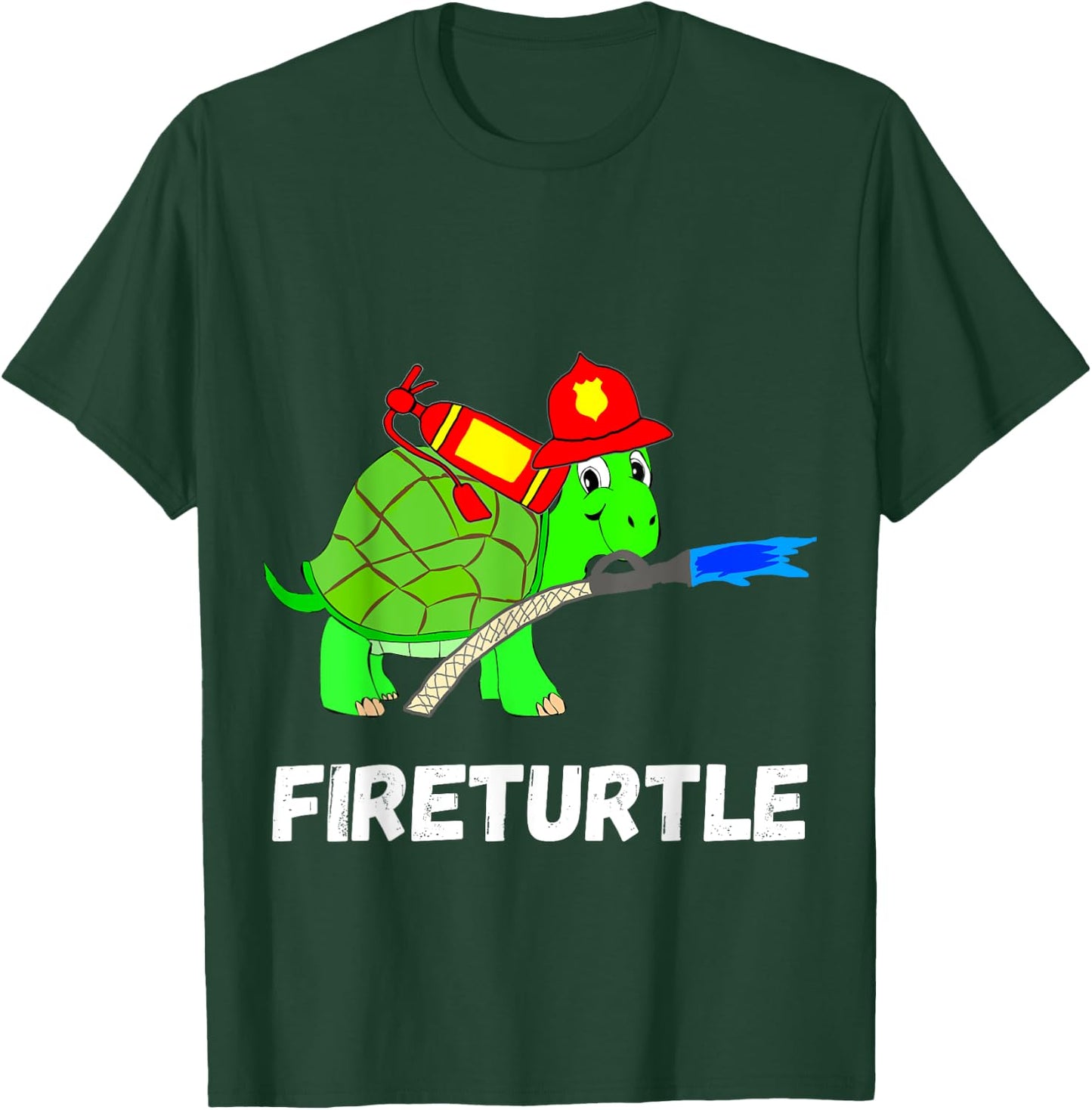 Fire Fighter Sea Turtle Tortoise Firefighter Fireman T-Shirt - T-Shirt | Forest