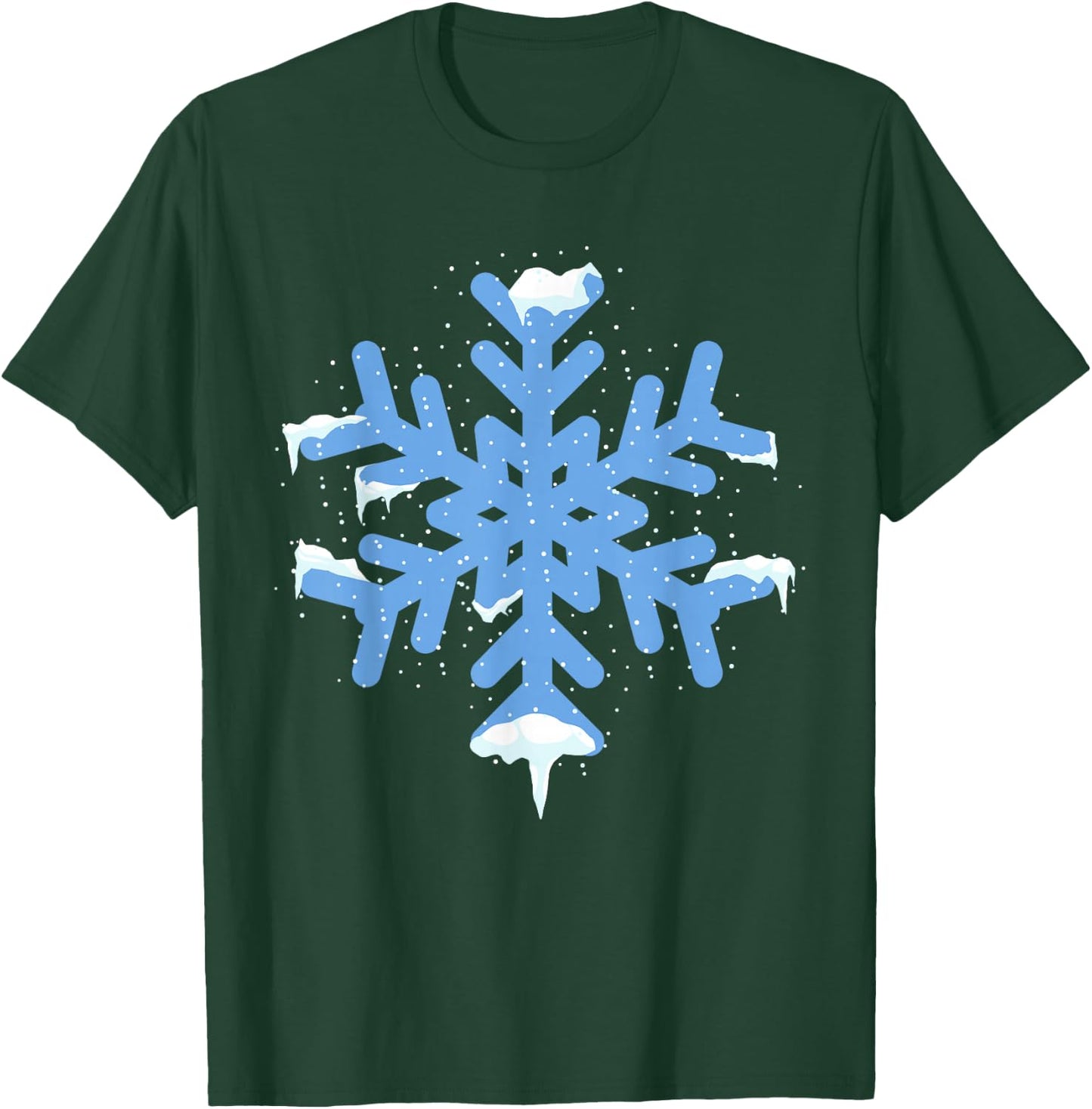 Snowflake Christmas Winter Cold Snow Flake Snowing T-Shirt - T-Shirt | Forest