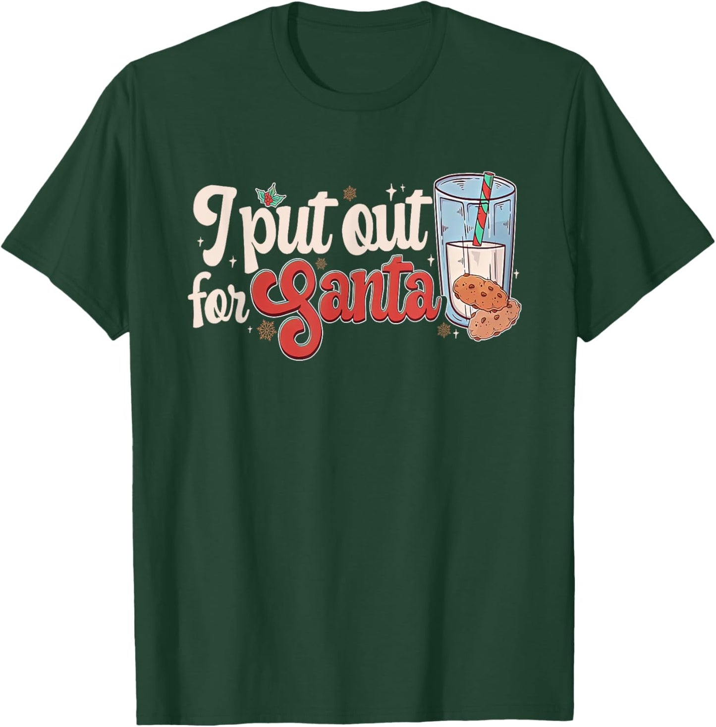 I Put Out For Santa Couple Matching Cookies & Milk Christmas T-Shirt - T-Shirt | Forest
