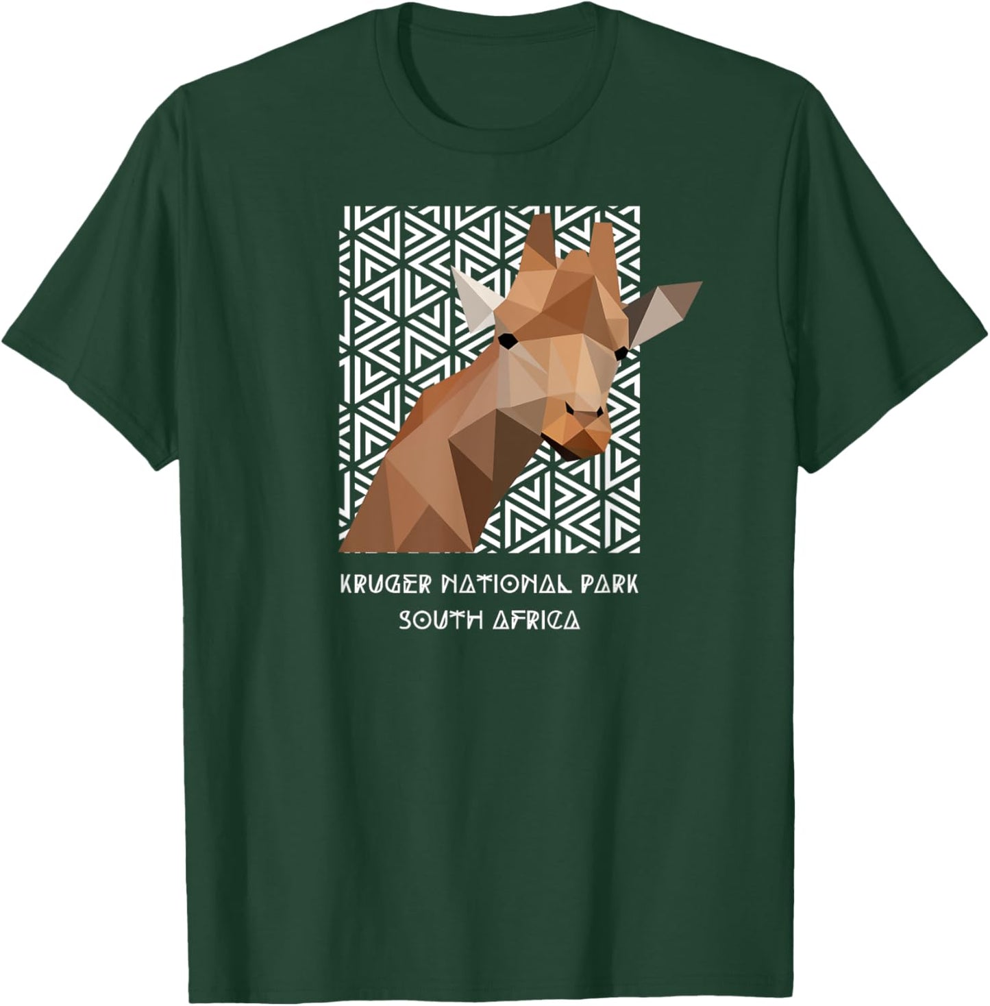 Kruger National Park South Africa Safari Geometric Giraffe T-Shirt - T-Shirt | Forest