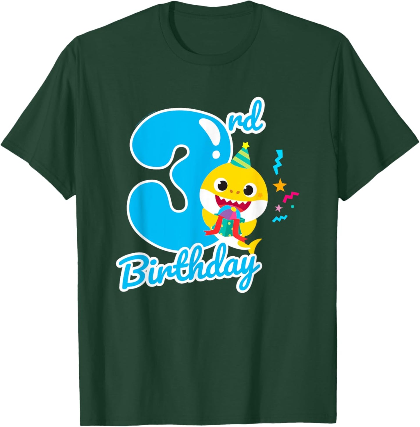 Baby Shark 3rd Birthday Blue 3 Years T-Shirt - T-Shirt | Forest