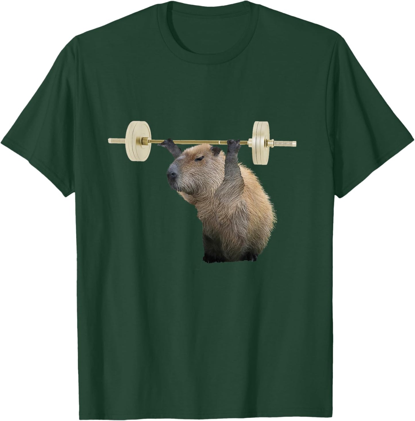 Capybara Weightlifting, Funny Body Building Training T-Shirt - T-Shirt | Forest