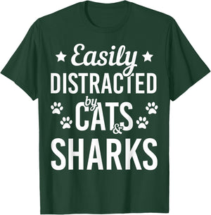Cat Lover Shark Lover Cats And Sharks Zookeeper Funny Cat T-Shirt - T-Shirt | Forest
