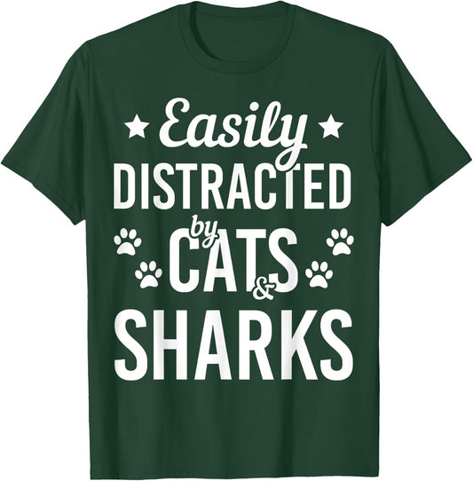 Cat Lover Shark Lover Cats And Sharks Zookeeper Funny Cat T-Shirt - T-Shirt | Forest