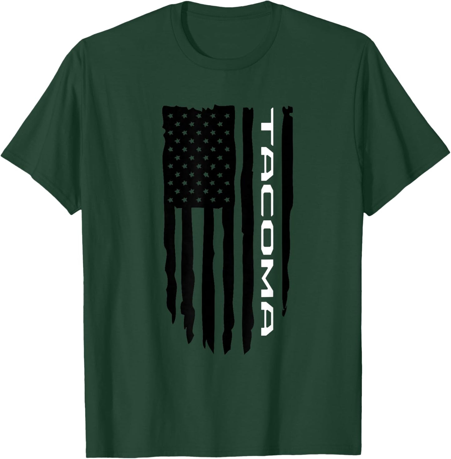 Wandering Wheels Men's Tacoma PreRunner American Flag Shirt T-Shirt - T-Shirt | Forest