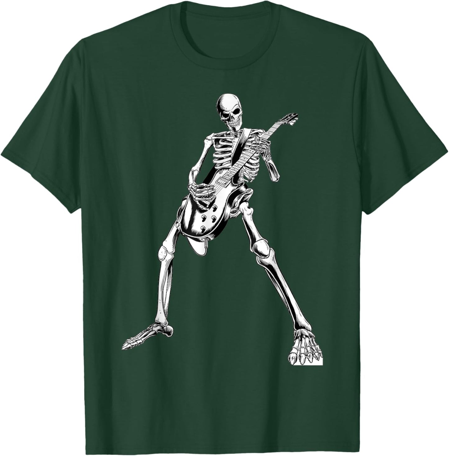 Skeleton playing guitar electric Acoustic Classical T-Shirt - T-Shirt | Forest