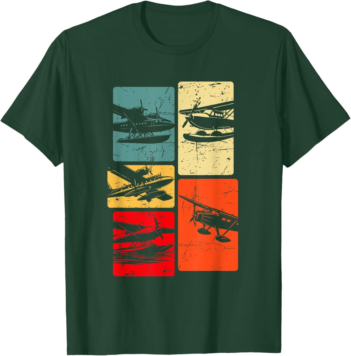 Seaplane Silhouette T-Shirt - T-Shirt | Forest
