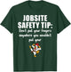 Funny Construction Jobsite Safety Tip Ideas Don't Put Your Fingers Anywhere - -Adults, Black, Small, Short Sleeve T-Shirt - T-Shirt | Forest