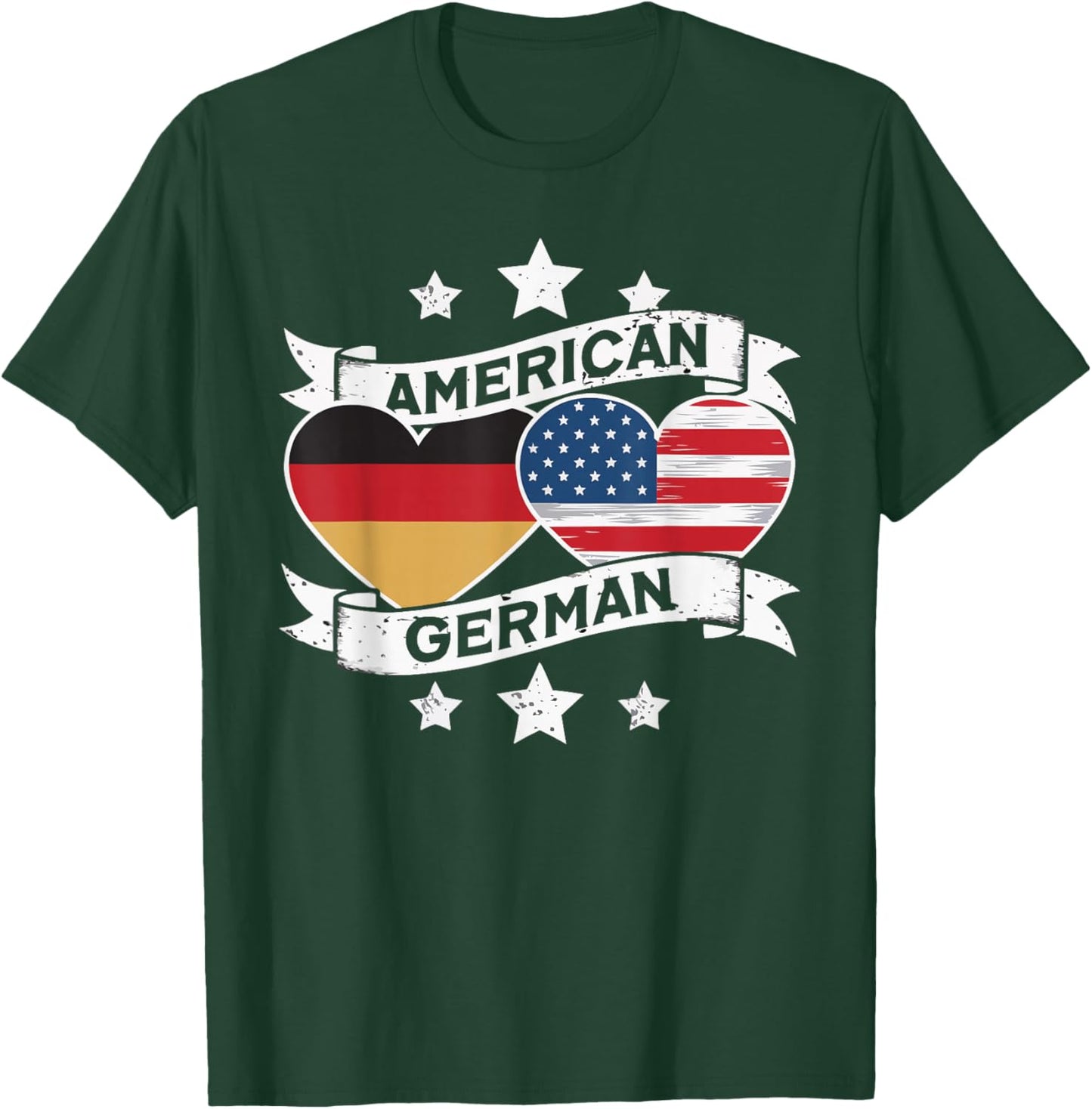 Half German Half American USA Flag Germany America T-Shirt - T-Shirt | Forest