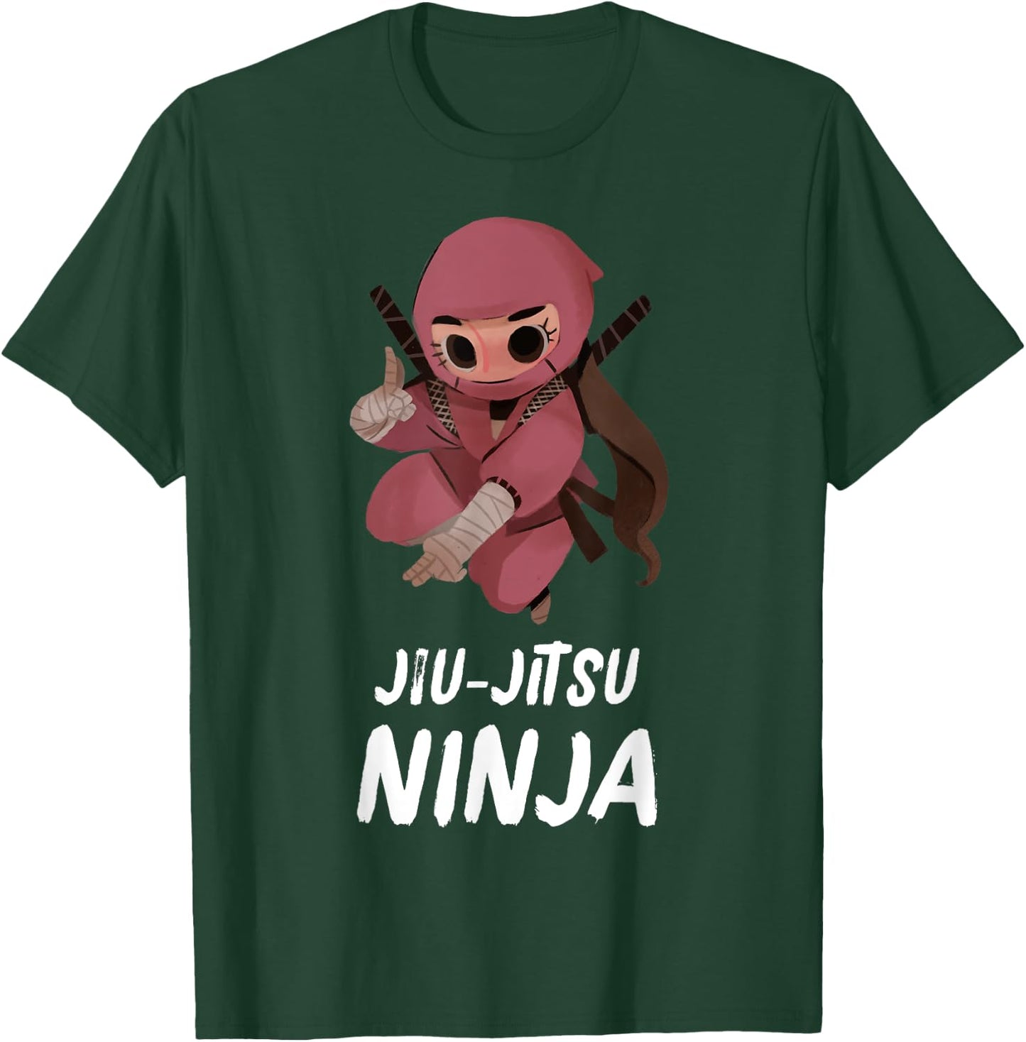 Girls Jiu-Jitsu Ninja Funny Sports T-Shirt - T-Shirt | Forest