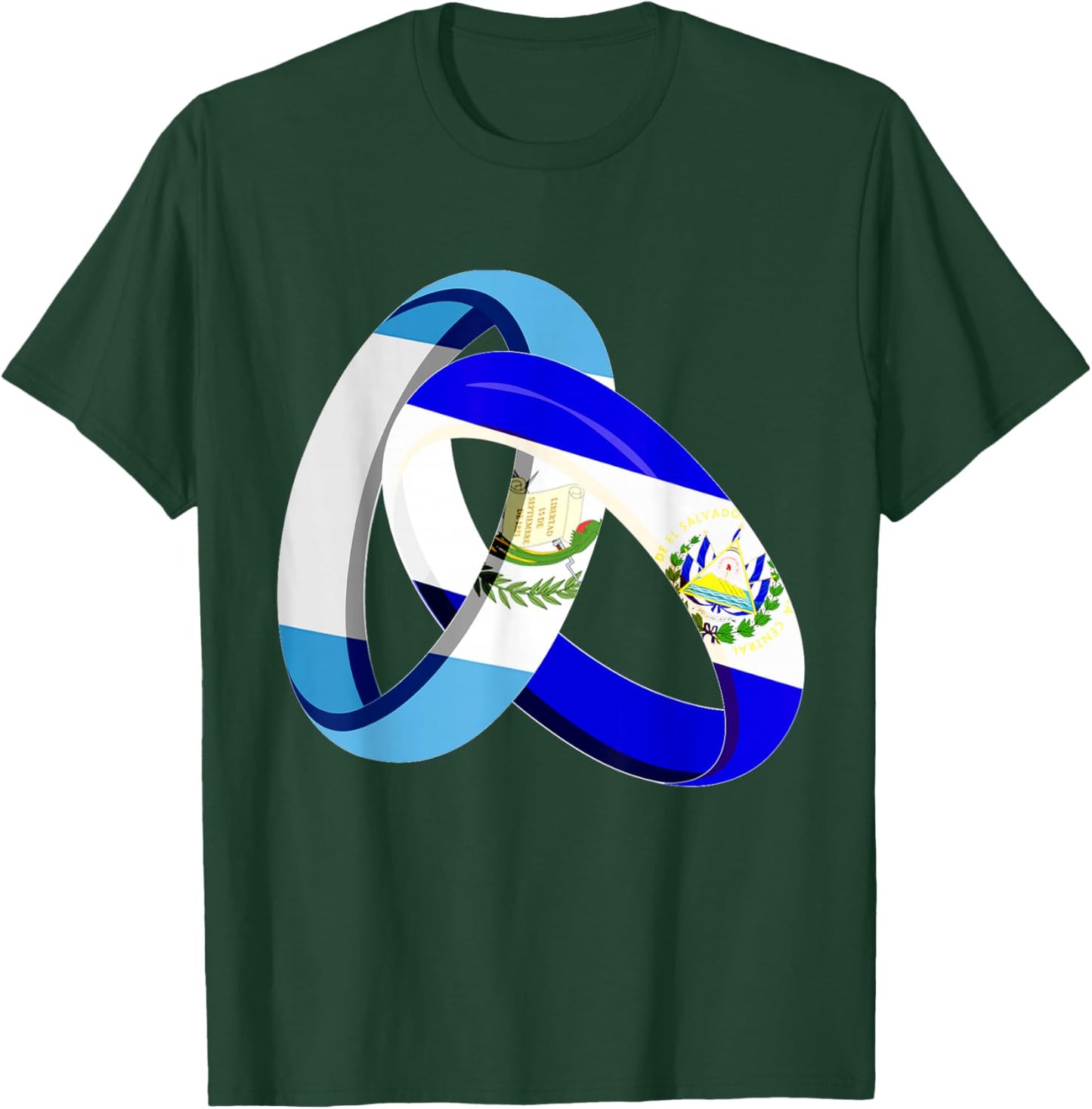 Guatemala Flag El Salvador Grown Ring Marriage Wedding T-Shirt - T-Shirt | Forest