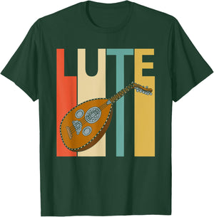 Vintage Lute Player Musician Gift T-Shirt - T-Shirt | Forest