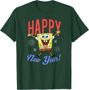 SpongeBob SquarePants Happy New Year Celebration T-Shirt - T-Shirt | Forest