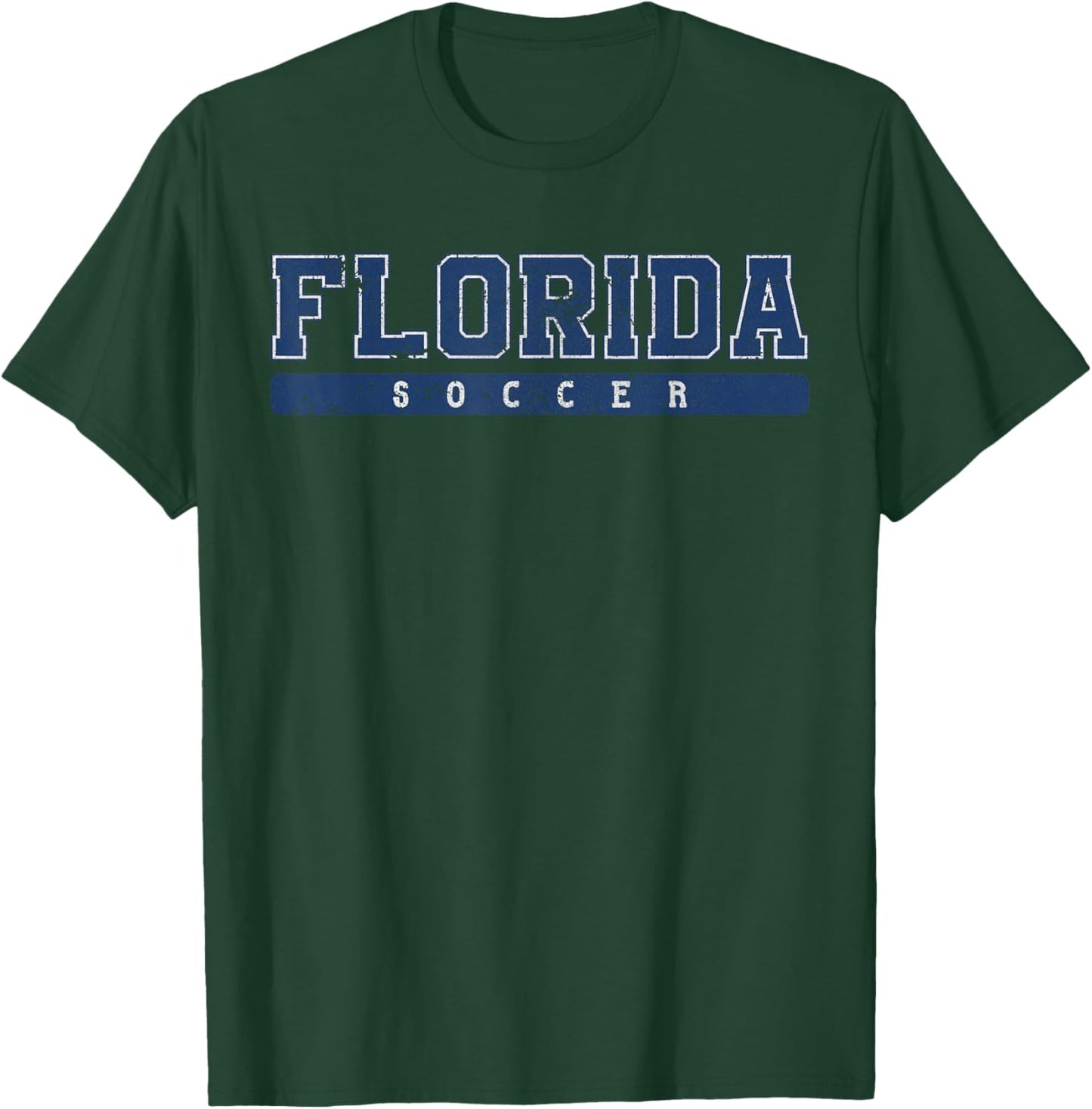 Florida Soccer Blue Vintage Text T-Shirt - T-Shirt | Forest