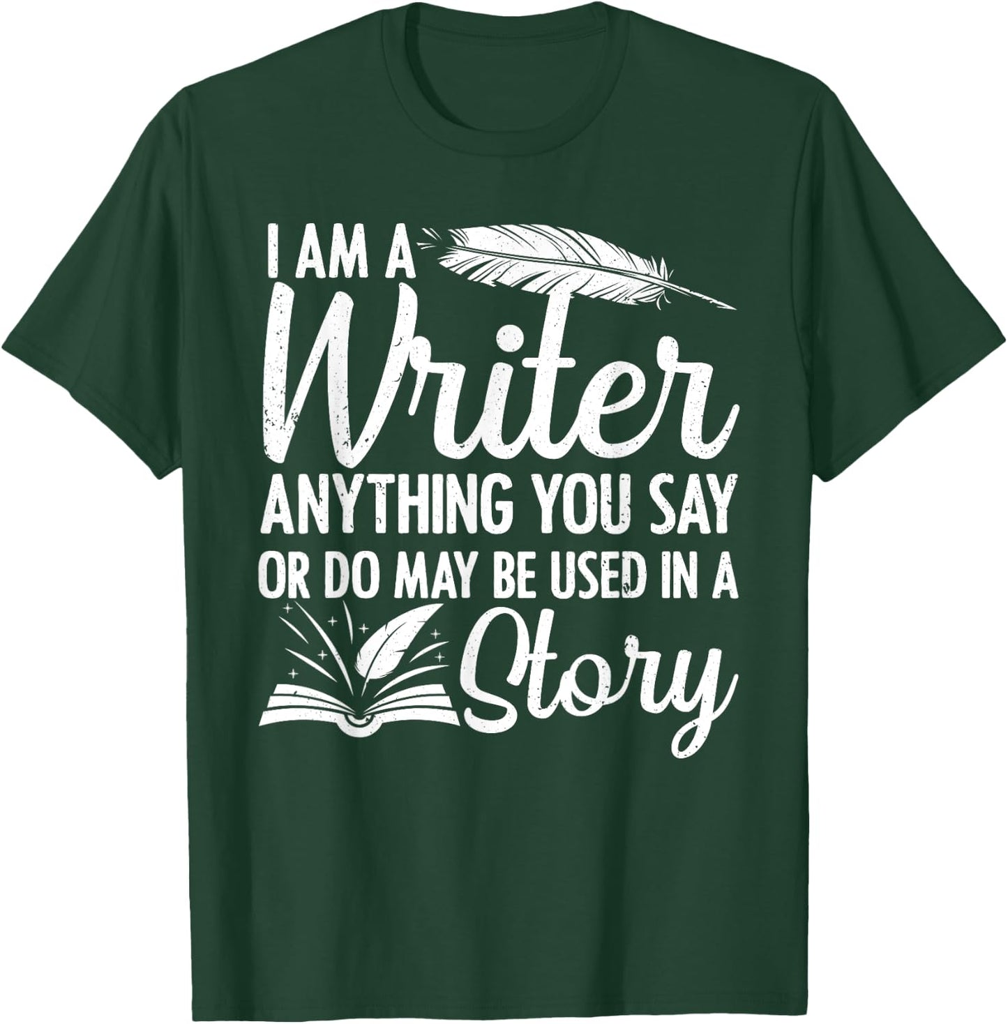 Best Writer Design Women Writer Writing Story Author T-Shirt - T-Shirt | Forest