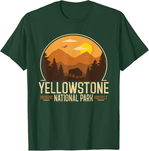 Yellowstone National Park Adventure Retro Vintage Hiking T-Shirt - T-Shirt | Forest