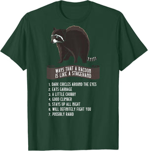 Stage Crew Stagehand Like A Racoon Light Guy T-Shirt - T-Shirt | Forest