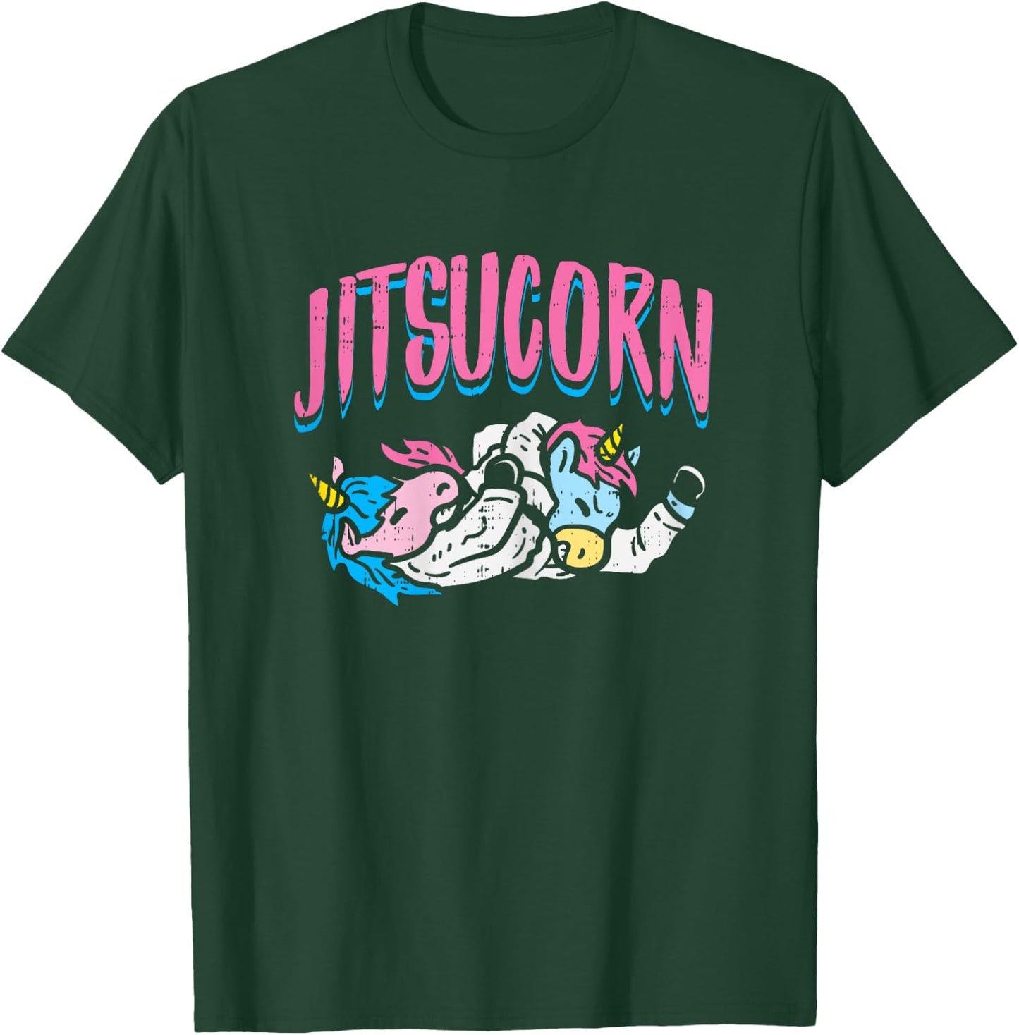 Jitsucorn Jiu Jitsu Unicorn Funny Grappling Martial Art Gift T-Shirt - T-Shirt | Forest