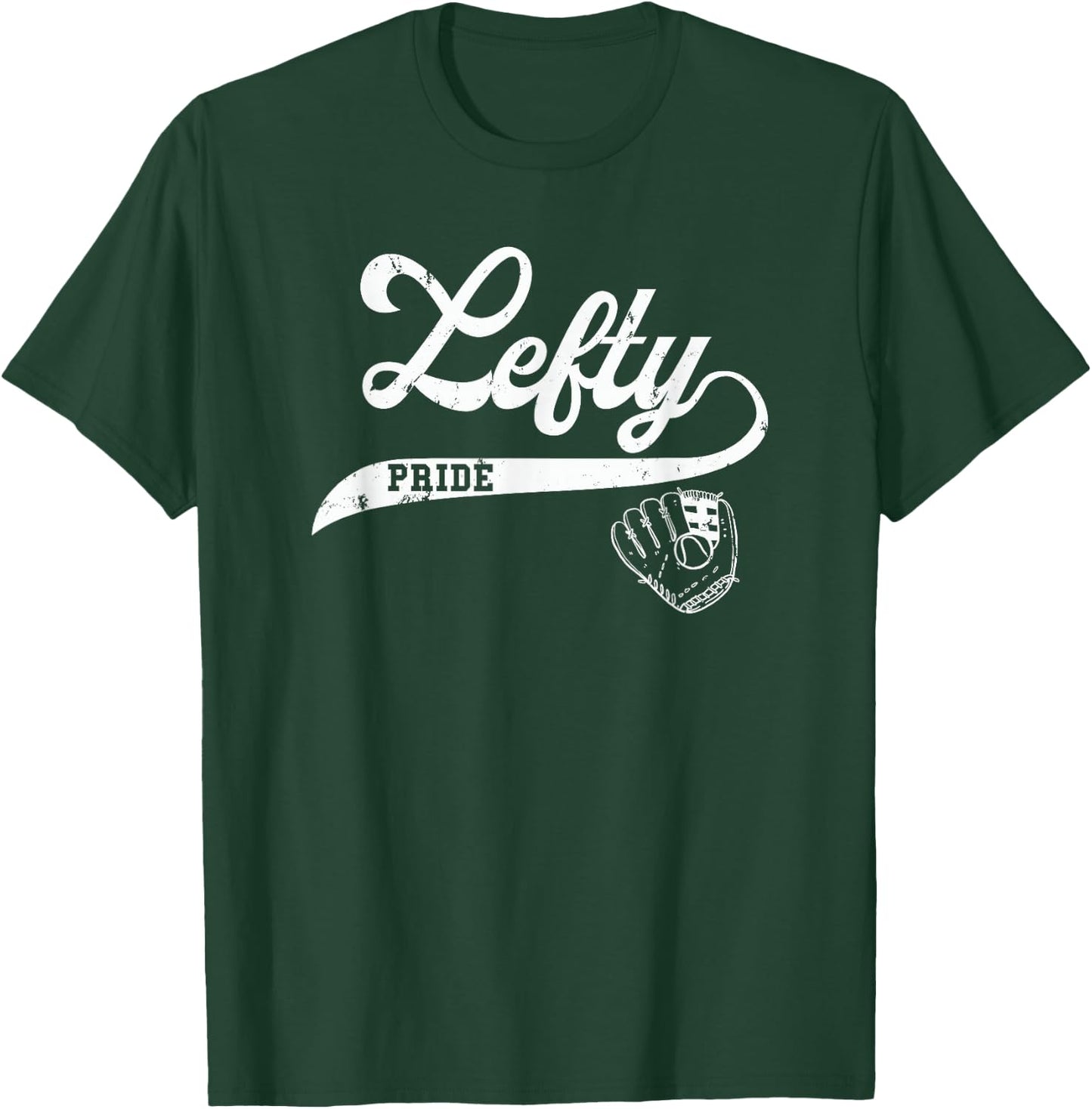 Lefty Left Handed Baseball Softball Proud Woman Men Retro T-Shirt - T-Shirt | Forest