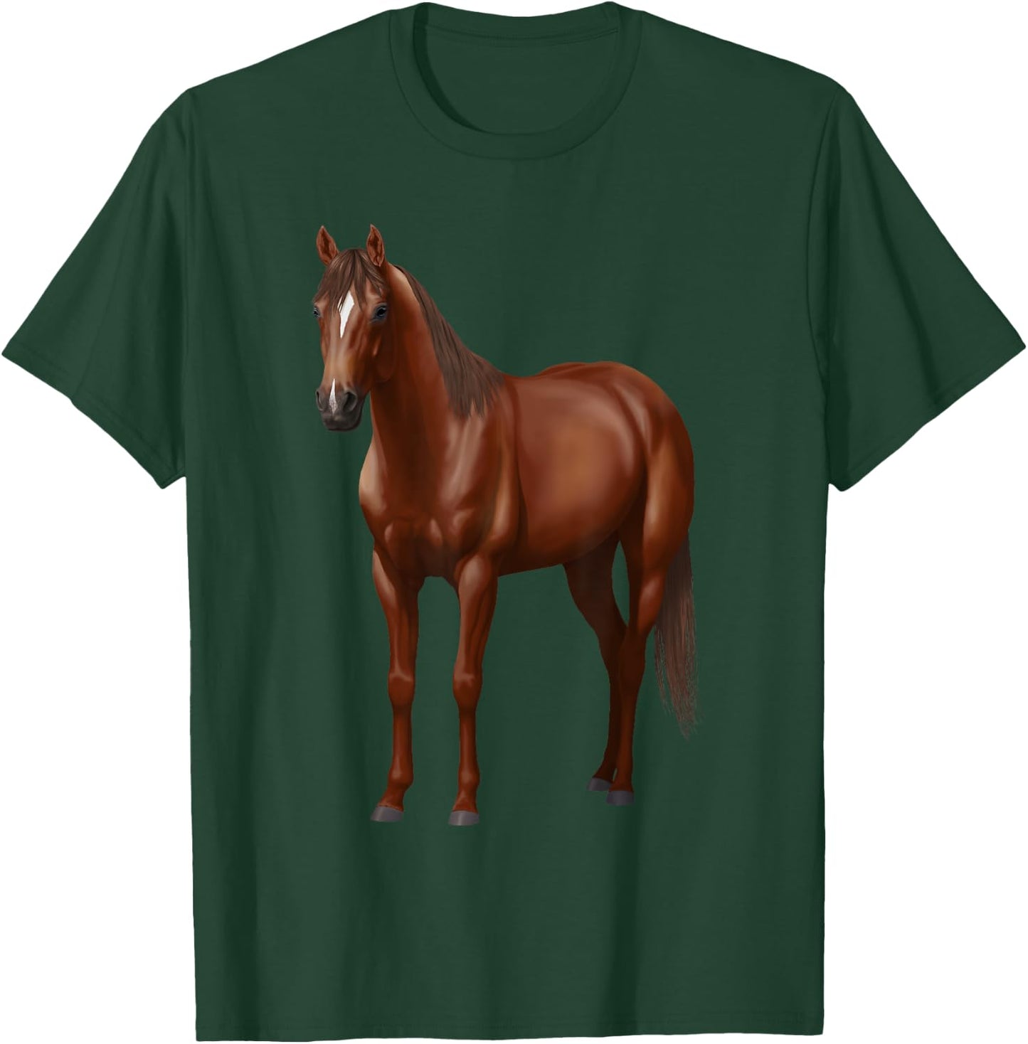 Beautiful Dark Sorrel Chestnut Quarter Horse Lovers Gift T-Shirt - T-Shirt | Forest