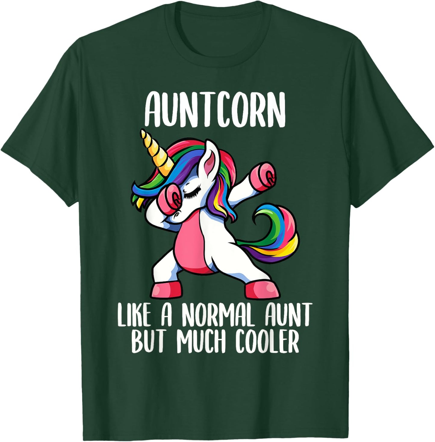 Unicorn Aunt Girl Birthday Party Apparel, AuntCorn Cute T-Shirt - T-Shirt | Forest