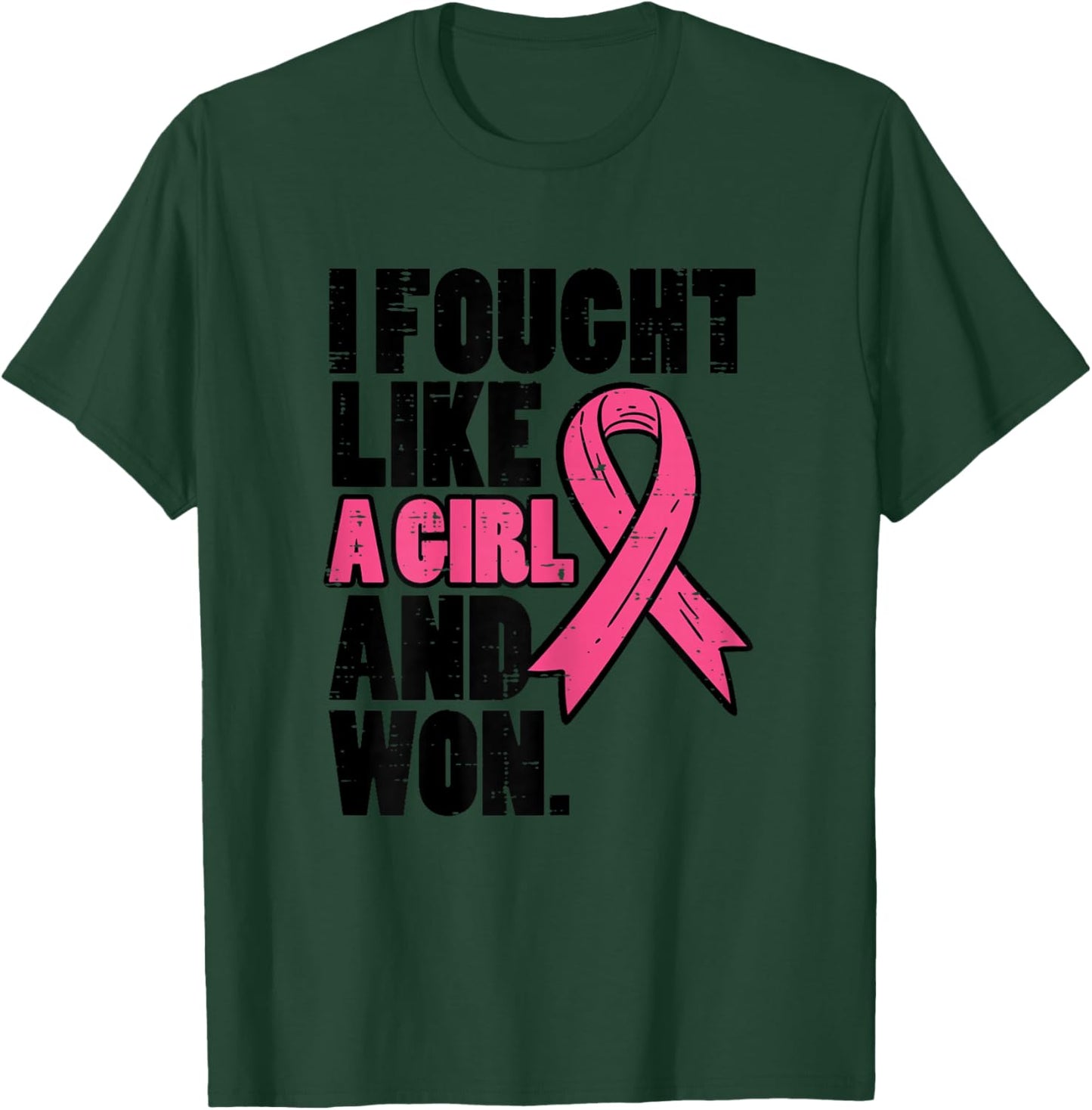 Breast Cancer Fought Like Girl Won Awareness Survivor Women T-Shirt - T-Shirt | Forest