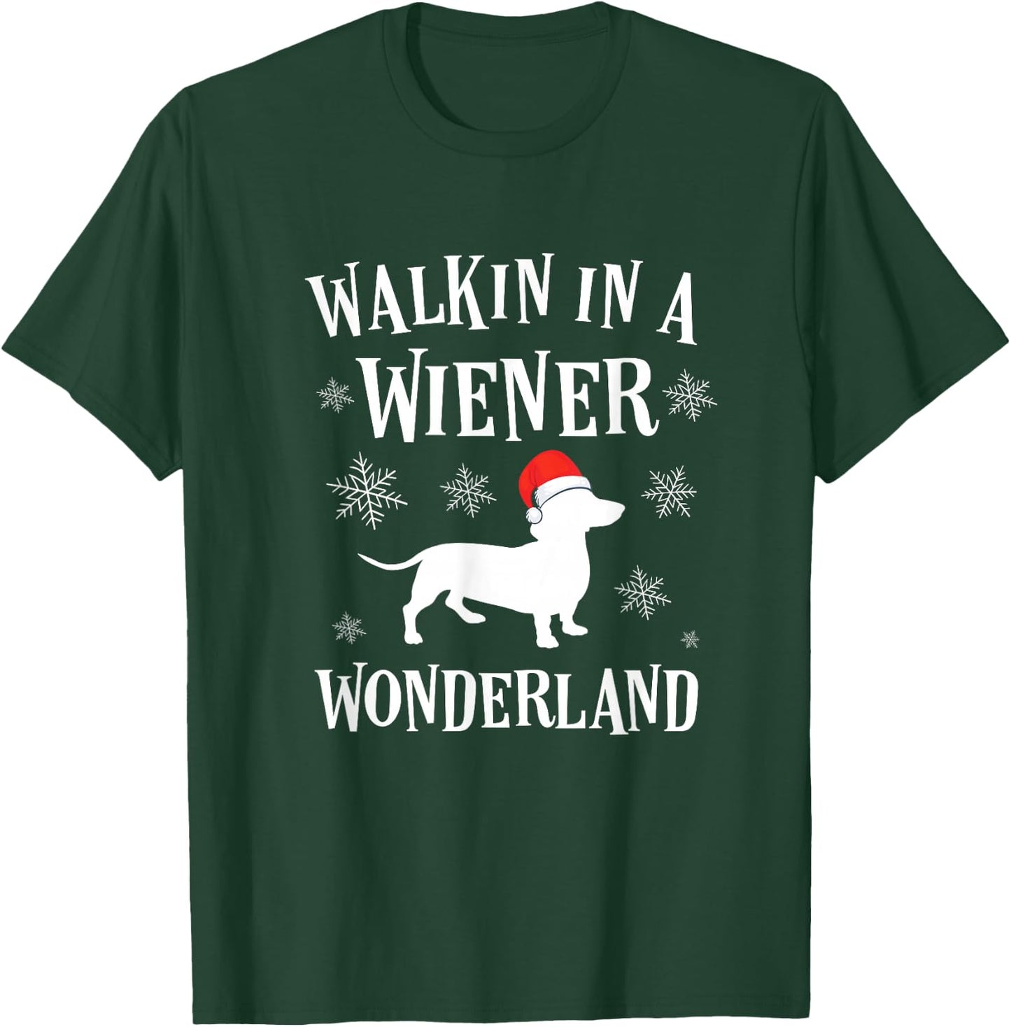 Buncho Gifts Dachshund Christmas Funny Doxie Wiener Wonderland Holiday T-Shirt - T-Shirt | Forest
