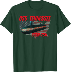 USS Tennessee SSBN-734 Submarine Veterans Day Father Grandpa T-Shirt - T-Shirt | Forest