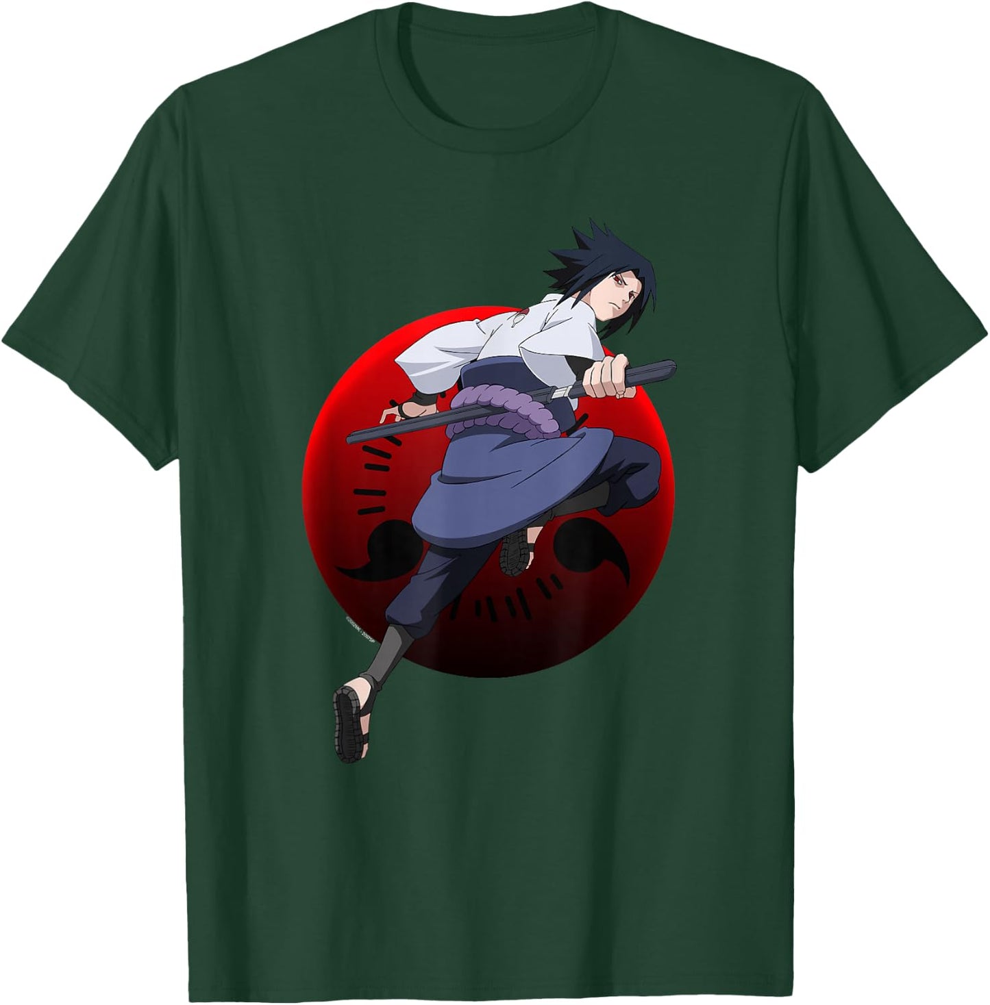 Naruto Shippuden Sasuke with Sharingan Anime T-Shirt - T-Shirt | Forest