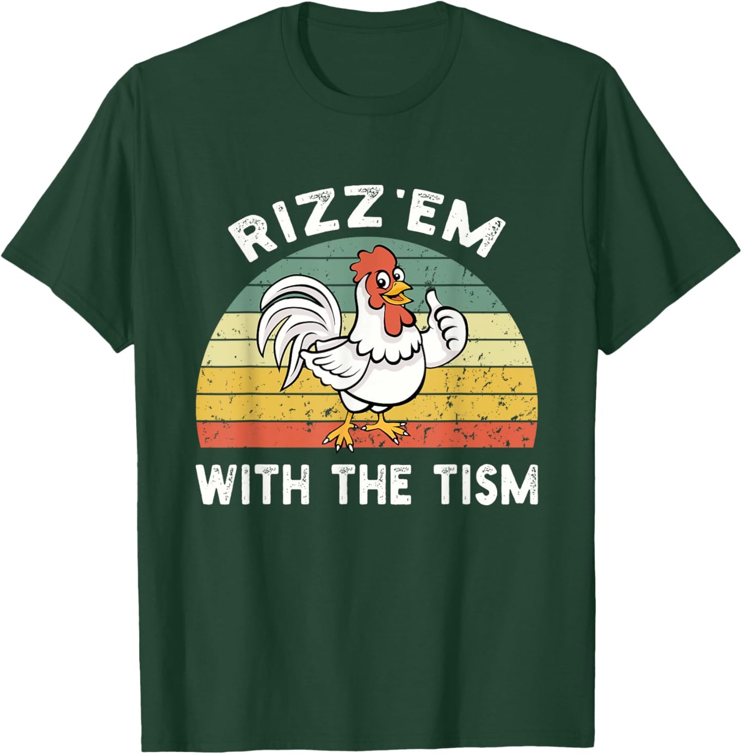 Rizz em With The Tism Meme Retro T-Shirt - T-Shirt | Forest