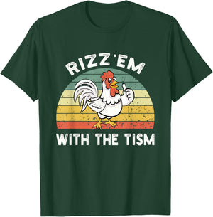 Rizz em With The Tism Meme Retro T-Shirt - T-Shirt | Forest