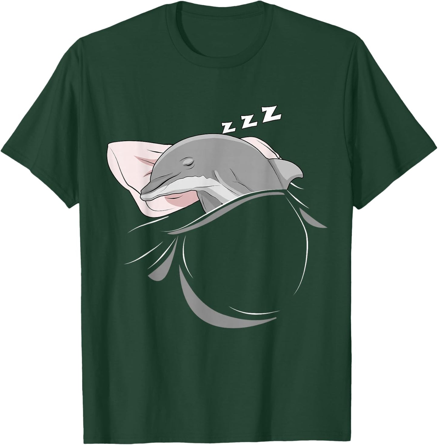 Funny Dolphin Merch , Men & Kids Dolphin Sleeping Animal Pajamas Nap PJs Outfit Gift Dolphin T-Shirt - T-Shirt | Forest