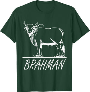 Zebu Cattle, Brahma Bulls, Brahman Cow Milk Yield T Shirt T-Shirt - T-Shirt | Forest