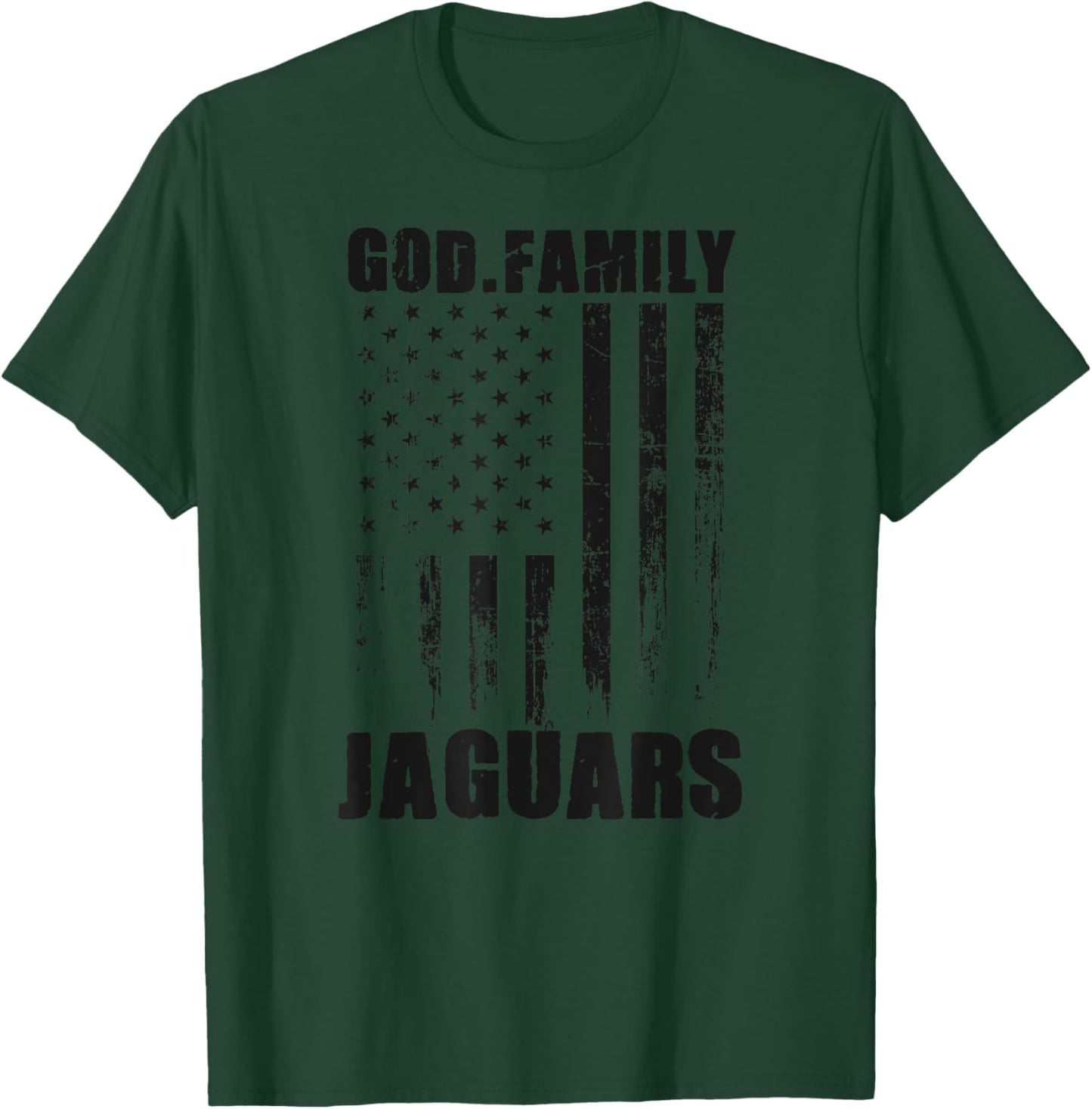 Boulder Creek Jaguars God. Family. Vintage USA Flag T-Shirt - T-Shirt | Forest