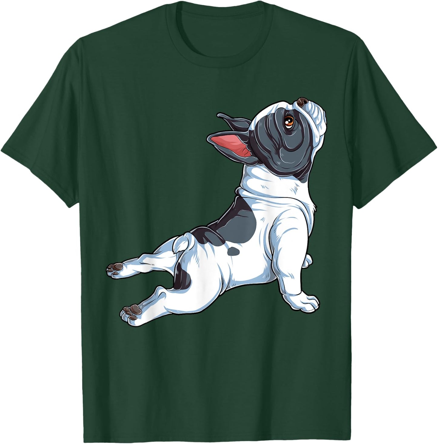 French Bulldog Yoga T shirt Frenchie Namaste Men Funny Gift T-Shirt - T-Shirt | Forest