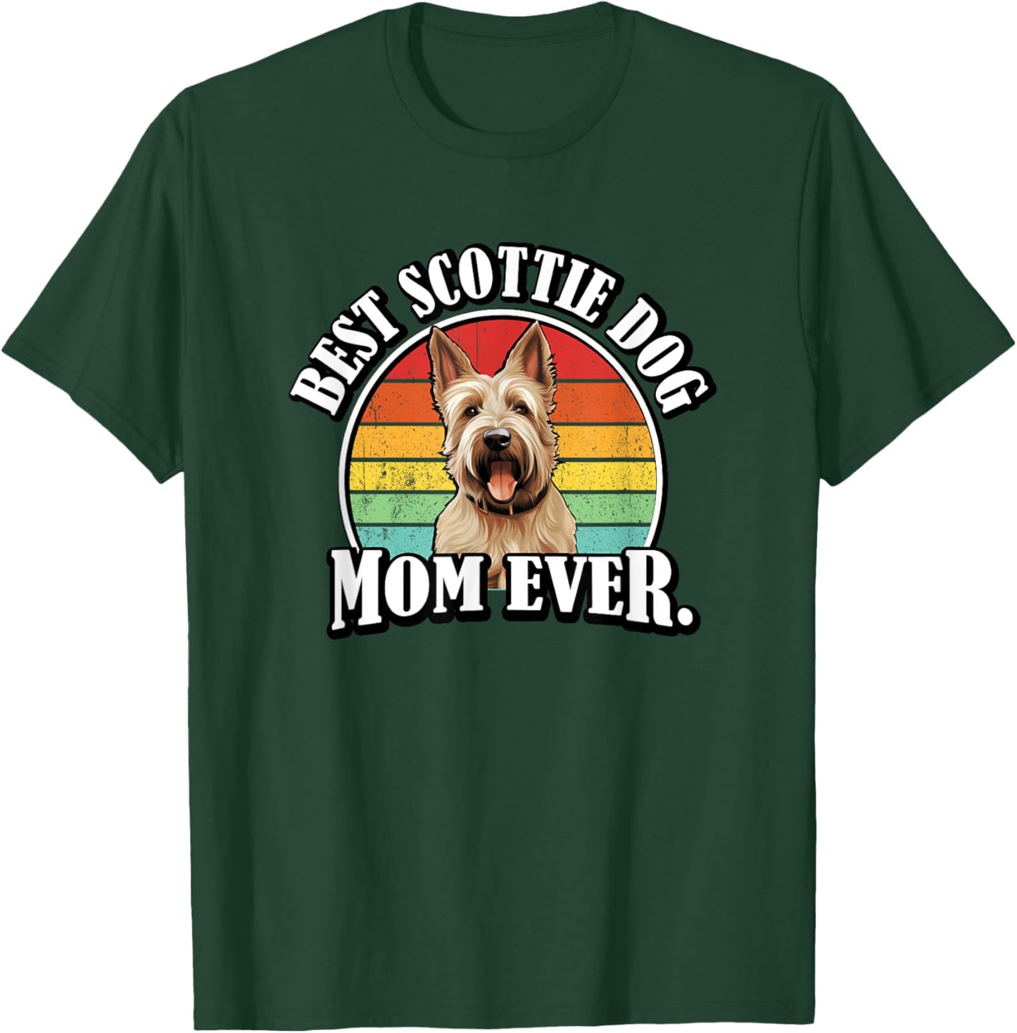 Retro Vintage Wheaten Tan Beige Best Mom Scottie Dog Lover T-Shirt - T-Shirt | Forest