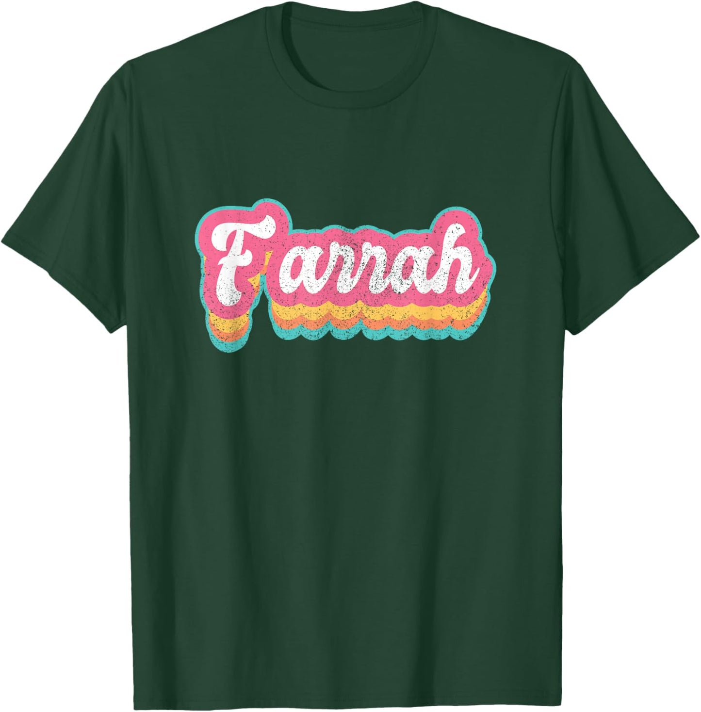 Farrah First Name Girl Vintage 70s 80s Personalized T-Shirt - T-Shirt | Forest