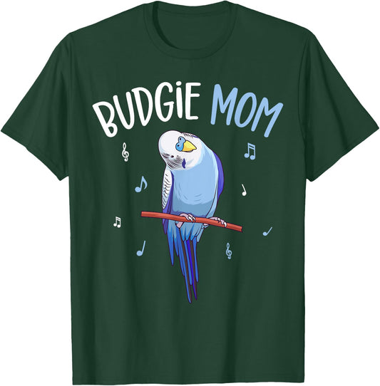 Budgie Mom Parakeet Budgerigar Funny T-Shirt - T-Shirt | Forest