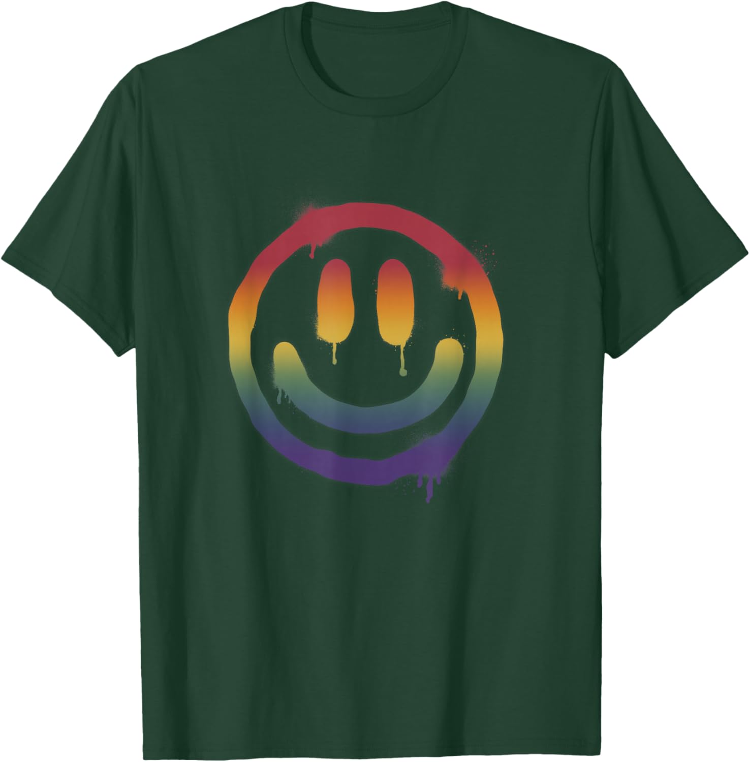 Happy Face Rainbow Graffiti Smiley T-Shirt - T-Shirt | Forest