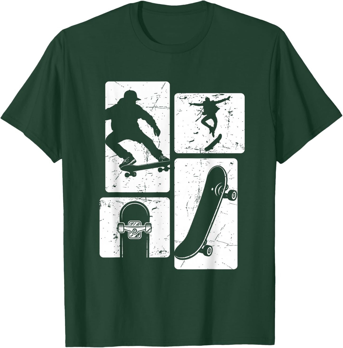 Vintage Retro Skateboard Stunt T-Shirt - T-Shirt | Forest