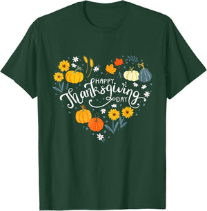 Happy Thanksgiving for Boys Girls Kids Thanksgiving Family T-Shirt - T-Shirt | Forest