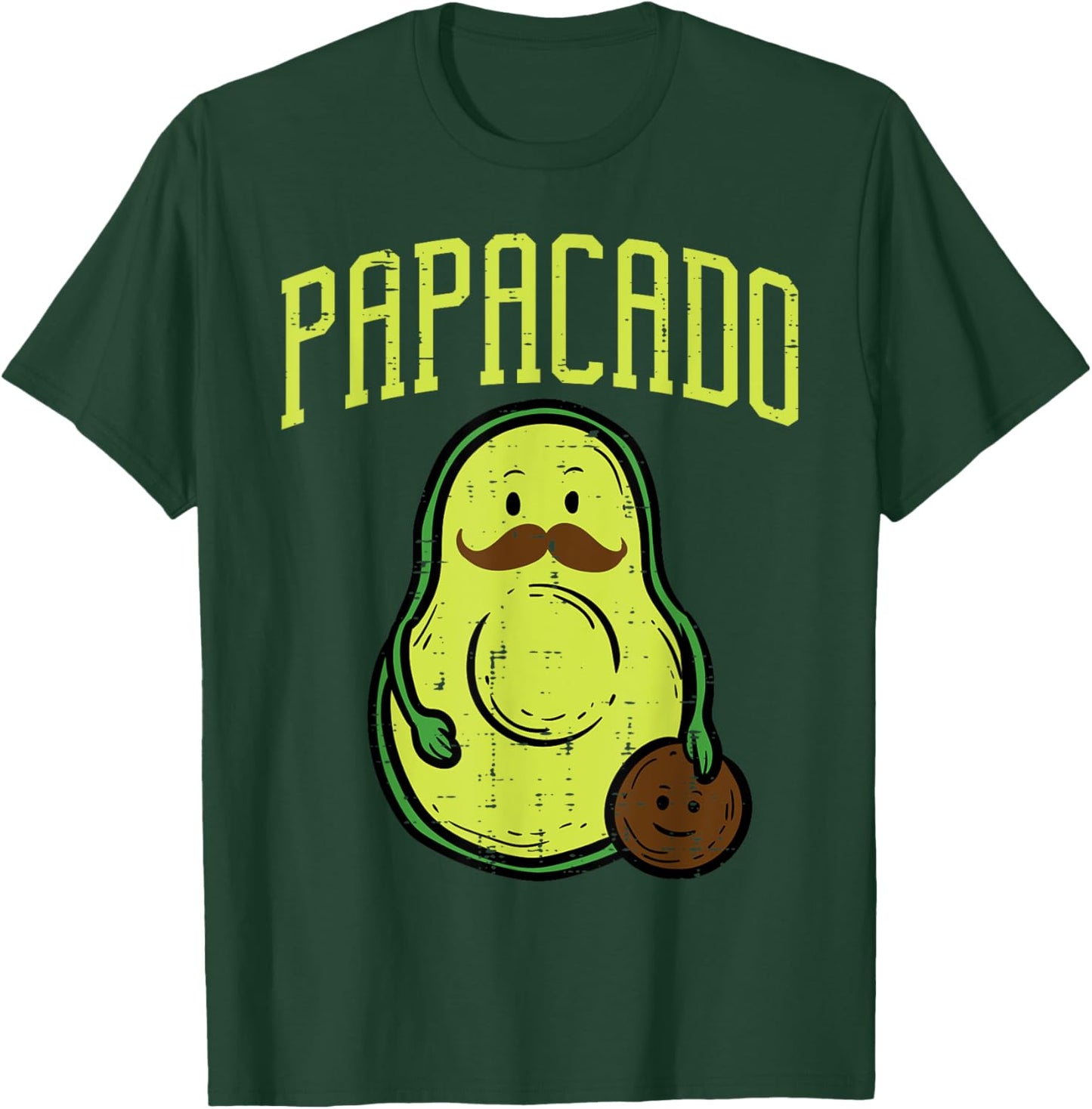 Fathers Day Papacado Papa Avocado Funny Vegan Guacamole Dad T-Shirt - T-Shirt | Forest