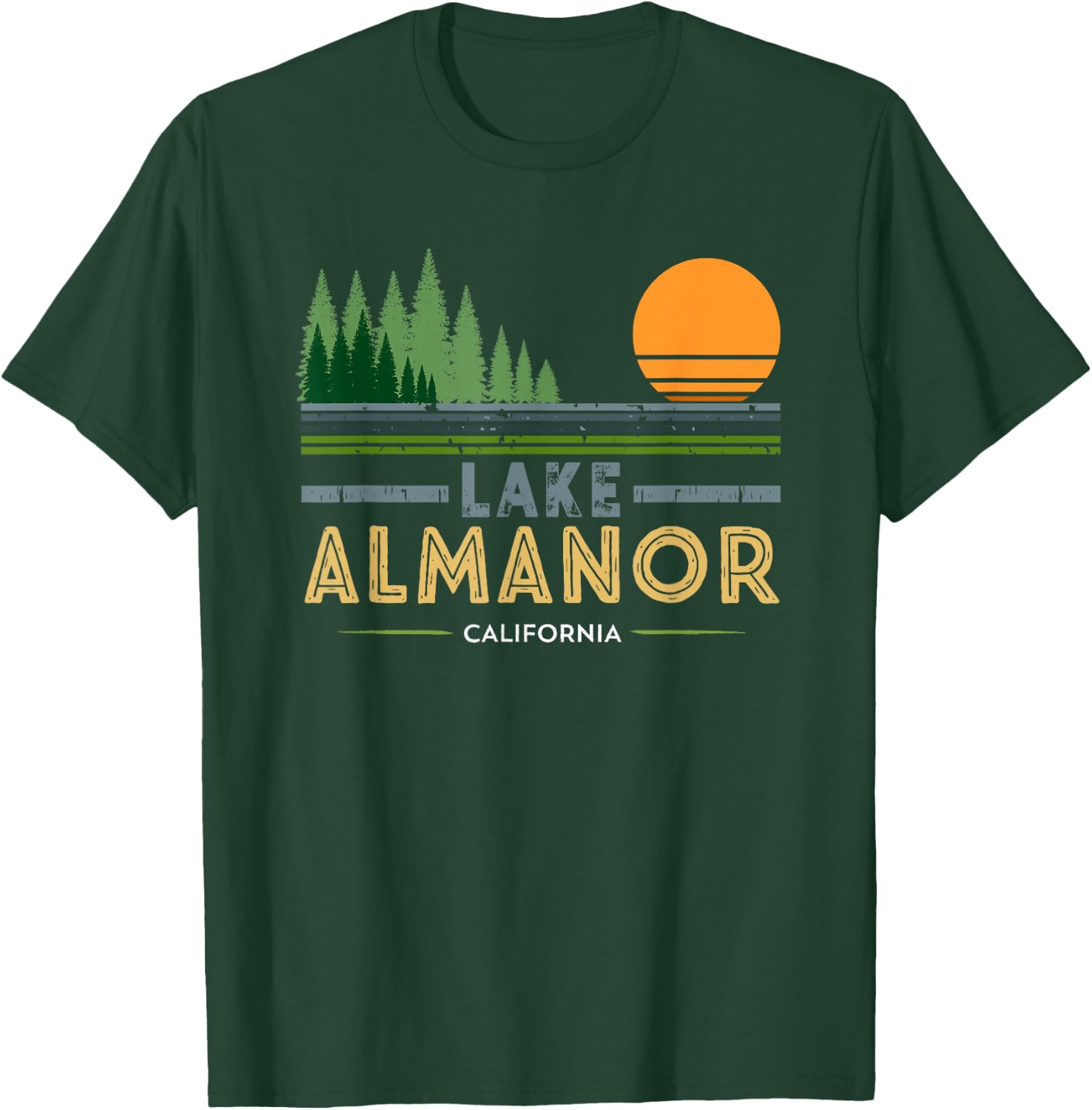 Vintage Lake Almanor California T-Shirt - T-Shirt | Forest