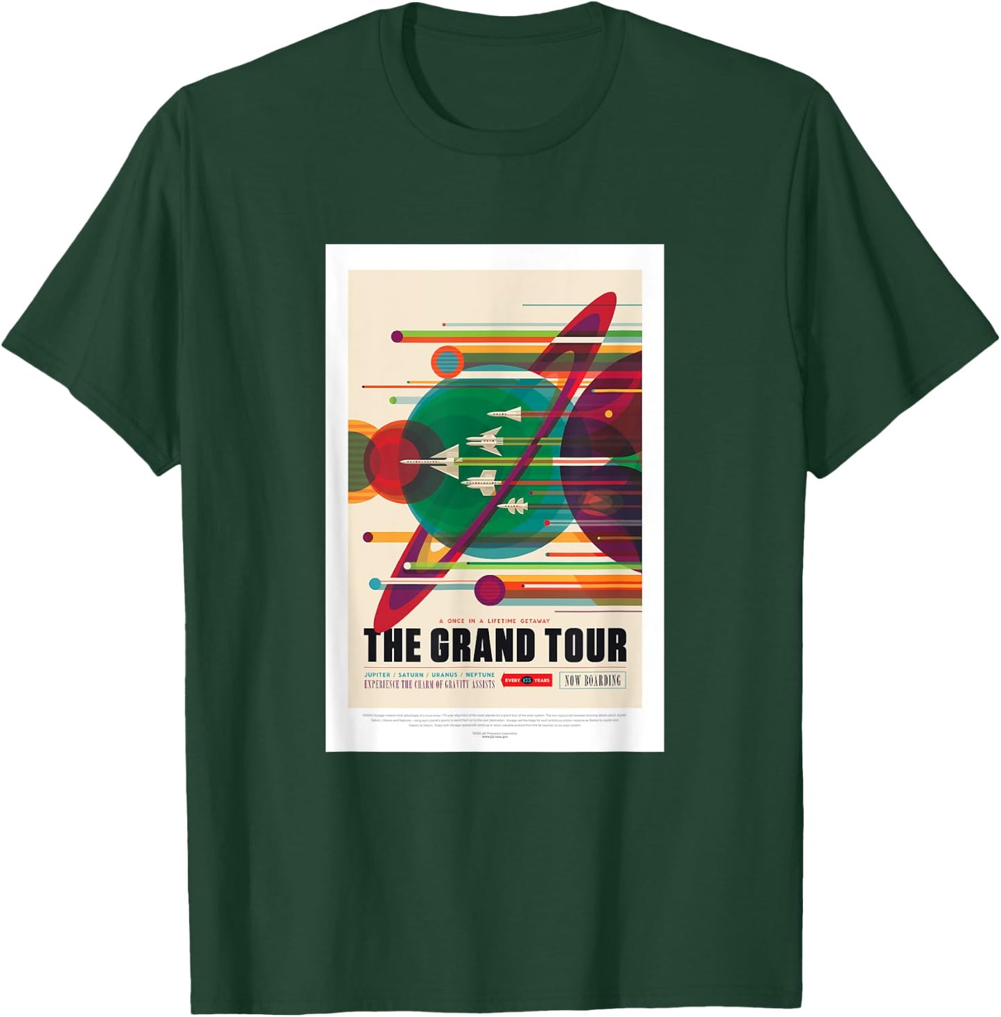 NASA JPL The Grand Tour Visions of the Future Voyager Poster T-Shirt - T-Shirt | Forest