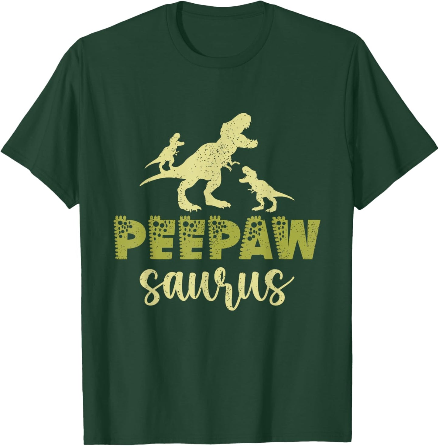 Vintage Peepawsaurus Fathers day Dad Papa Grandpa Dinosaurs T-Shirt - T-Shirt | Forest