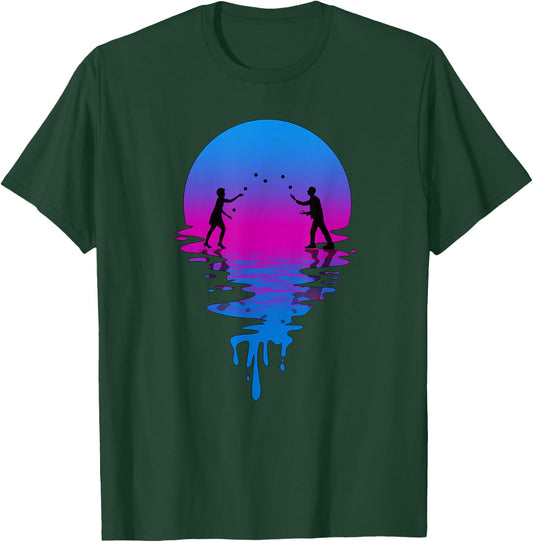 Vintage Retro Sunset Juggling T-Shirt - T-Shirt | Forest