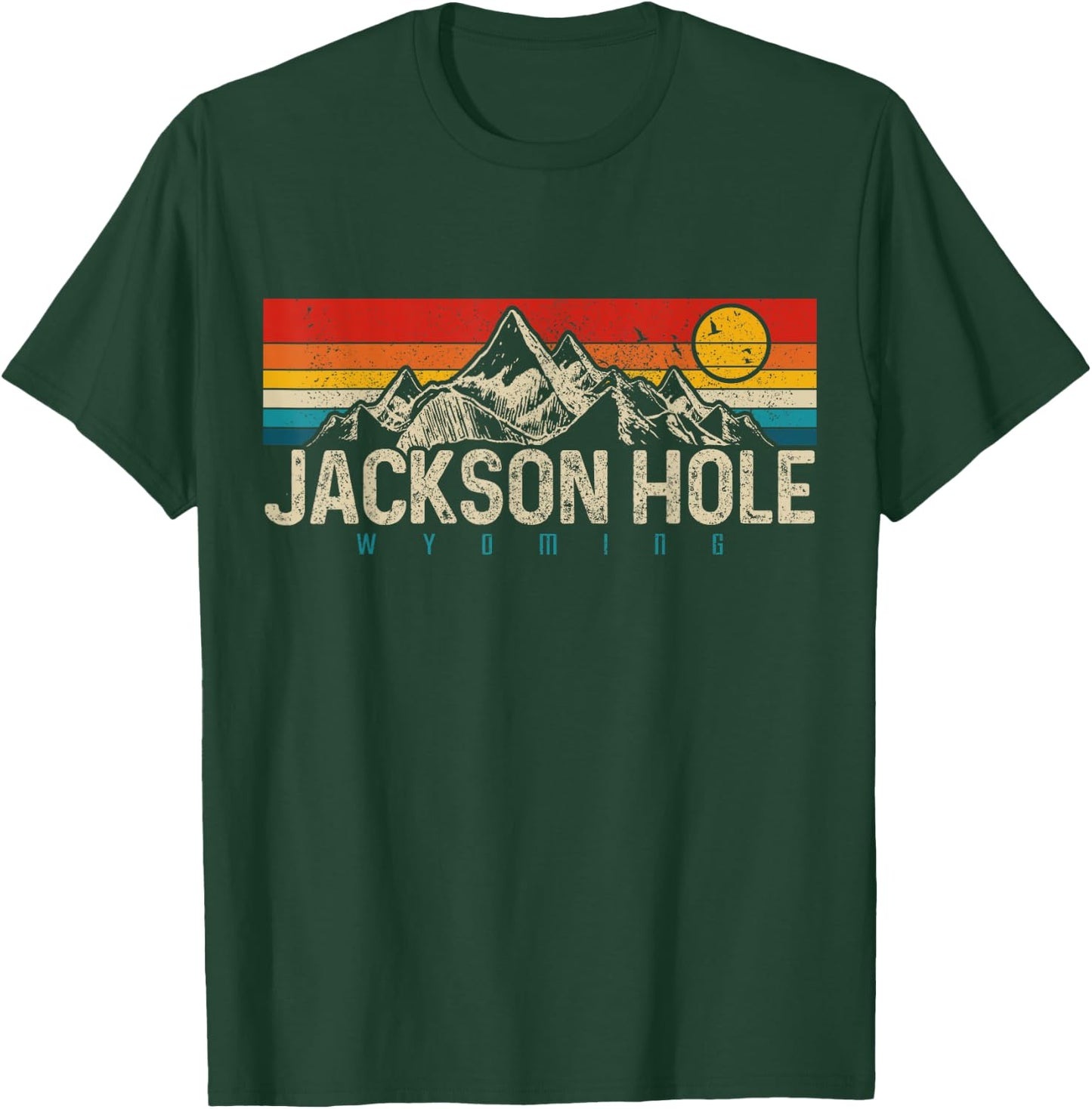 Jackson Hole Wyoming Vintage Mountains Pride Gift T-Shirt - T-Shirt | Forest