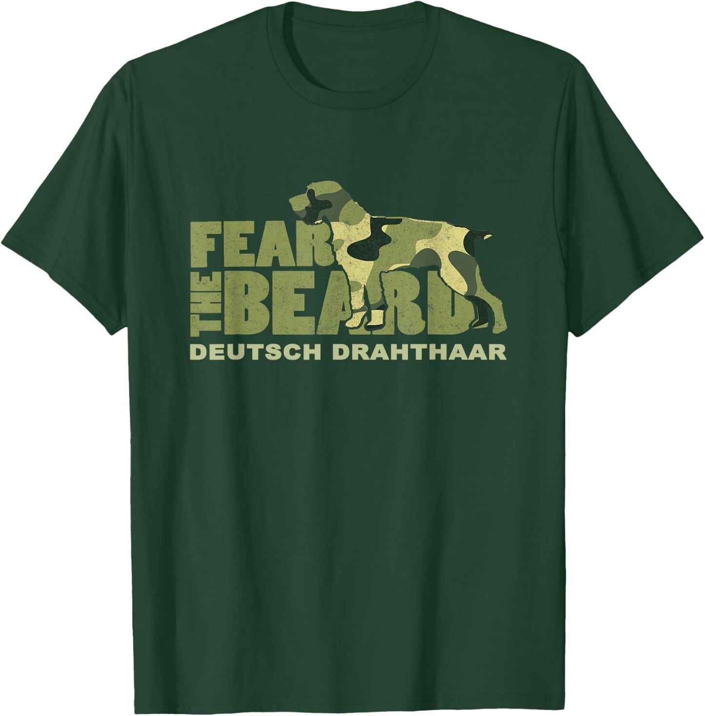 Fear the Beard - Camo Deutsch Drahthaar Hunting Dog Women Kids T-Shirt - T-Shirt | Forest