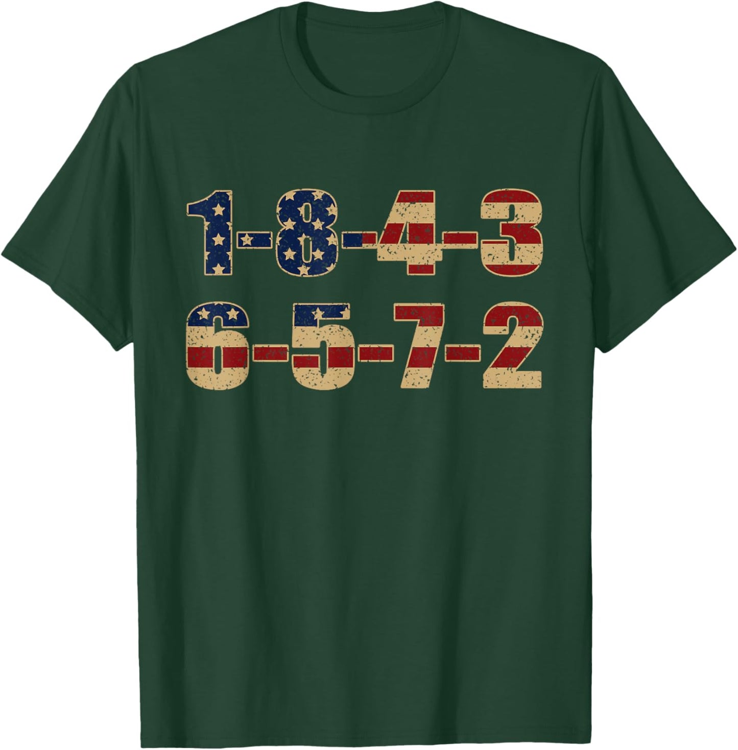 USA Flag 18436572 Firing Order Small Block Engine V8 Block T-Shirt - T-Shirt | Forest